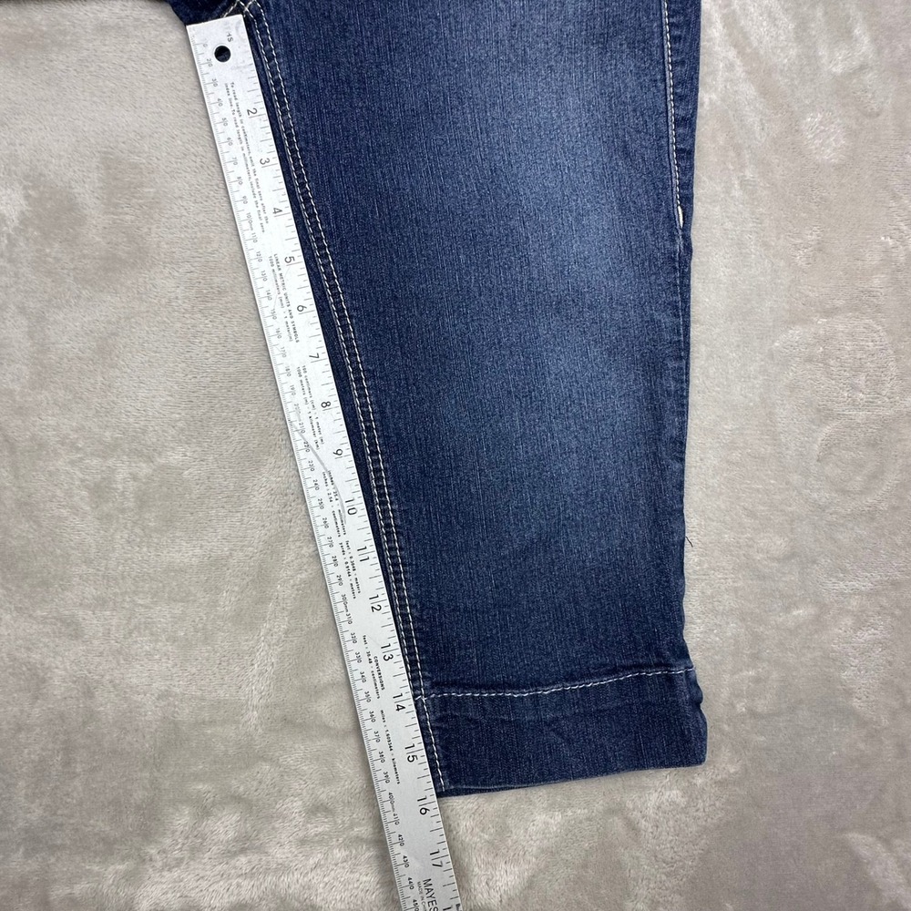 Bongo Womens Dark Wash Capri Jeans Cropped  super low rise Y2K 90s style Size 9 - Picture 10 of 12